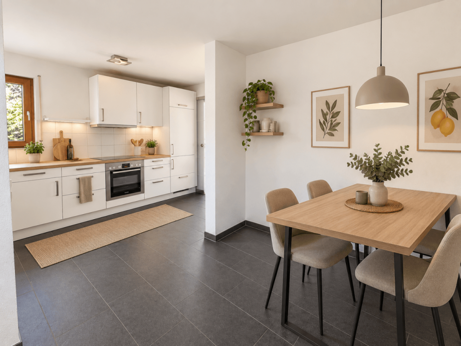 K�che mit Essbereich (KI-Visualisierung) Maisonettewohnung Stuttgart