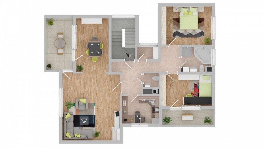 Grundriss 3,5-ZW Wohnung Stuttgart