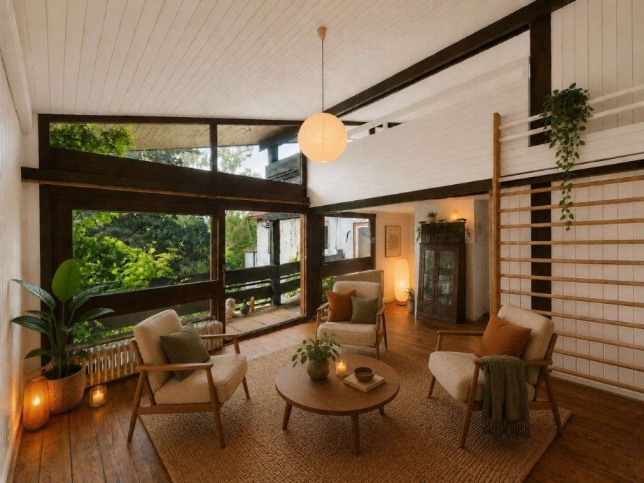 Wohnzimmer OG KI-Visualisierung Einfamilienhaus Stuttgart