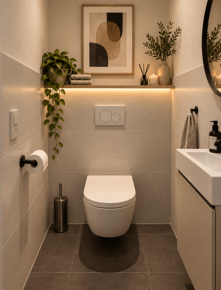 G�ste WC mit KI generiertem Einrichtungsbeispiel Wohnung Stuttgart