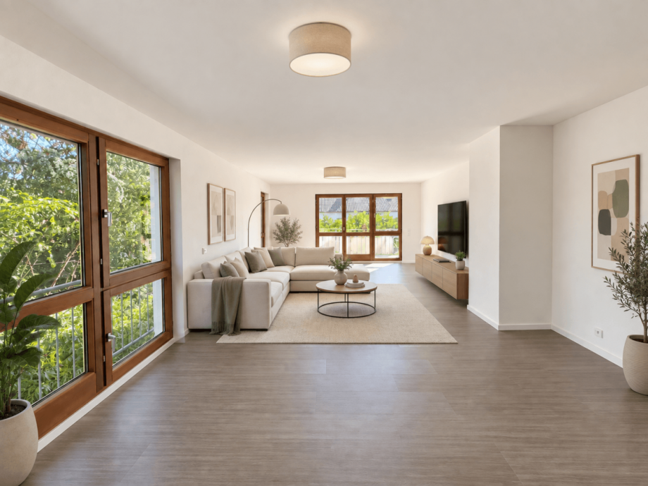 Wohnzimmer (KI-Visualisierung) Maisonettewohnung Stuttgart