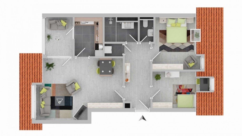 Grundriss Dachgeschosswohnung Sindelfingen