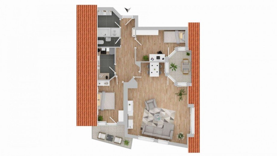 Grundriss Dachgeschosswohnung Stuttgart