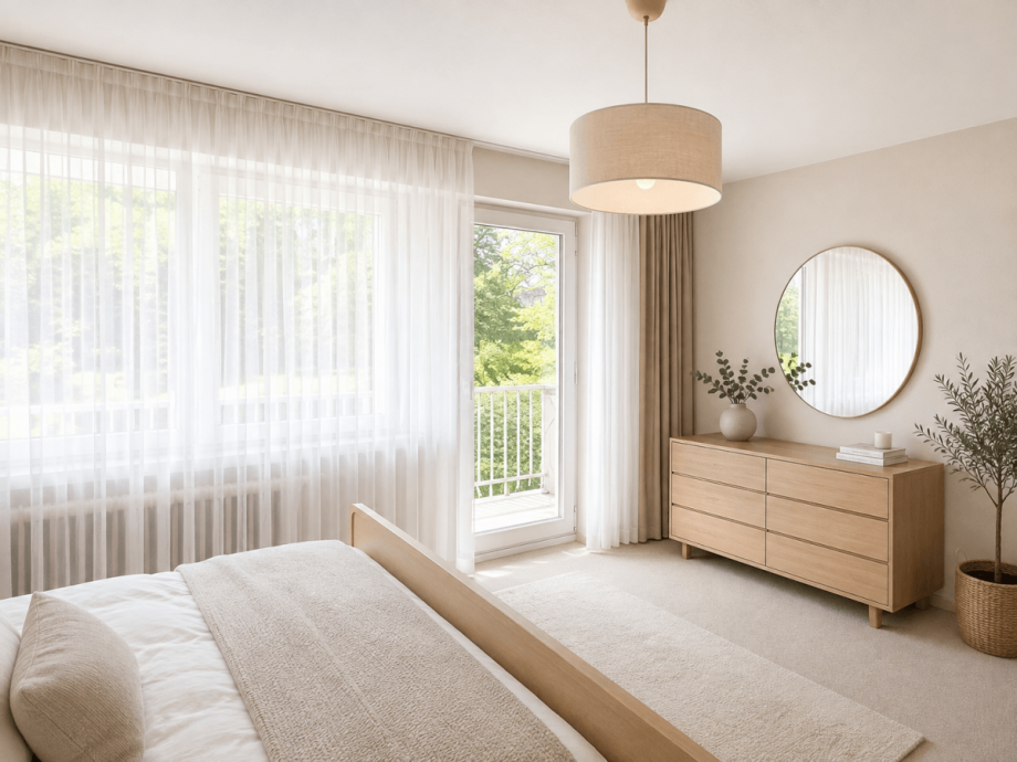Schlafzimmer (KI-Visualisierung) Einfamilienhaus Leinfelden-Echterdingen