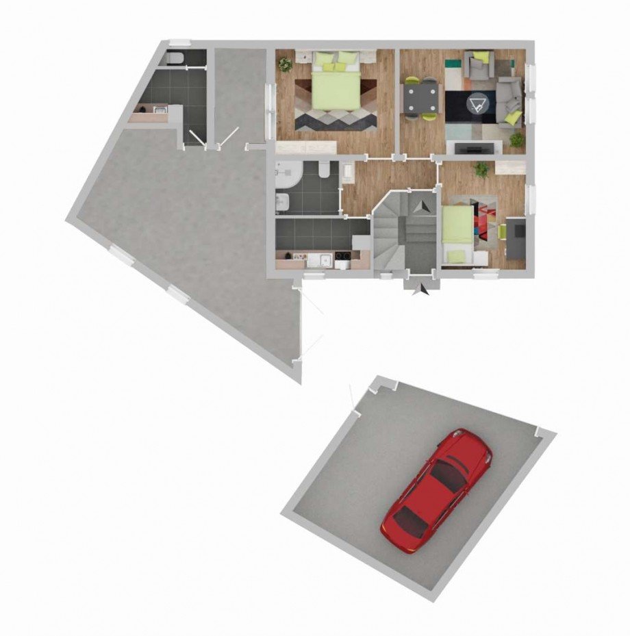 Grundriss EG Mehrfamilienhaus Stuttgart