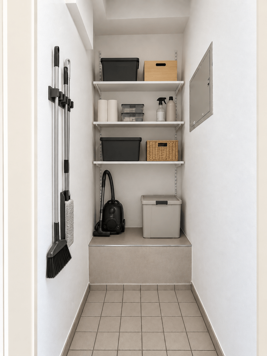 Abstellraum mit KI generiertem Einrichtungsbeispiel 2option 2 Etagenwohnung Stuttgart
