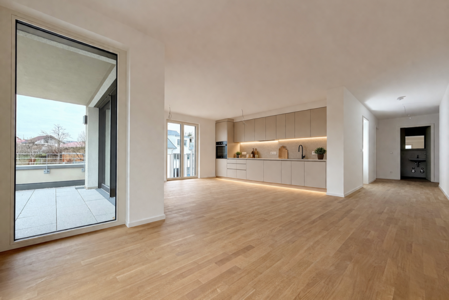 Wohnbereich mit K�che (mit KI m�bliert) Etagenwohnung Steinheim an der Murr