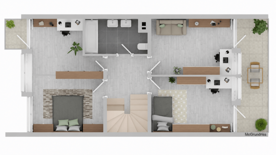 Grundriss OG Reihenmittelhaus Denkendorf