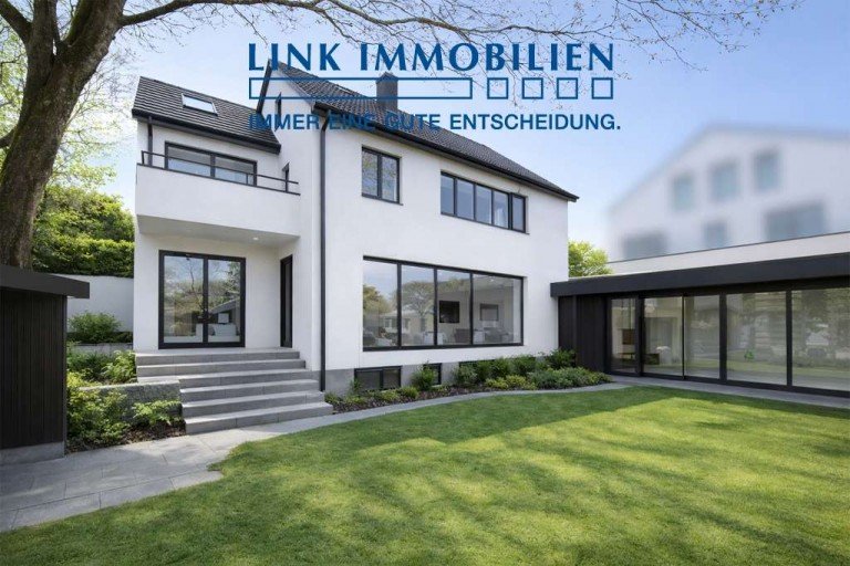 Gartenansicht KI Visualisierung nach Sanierung oder Neubau Stuttgart Gemischt-Grundst�ck Killesberg: Sch�nes Grundst�ck mit Altbestand in ruhiger und begehrter Lage