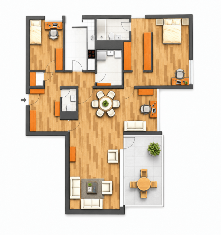 Grundriss zur Illustration Wohnung Stuttgart