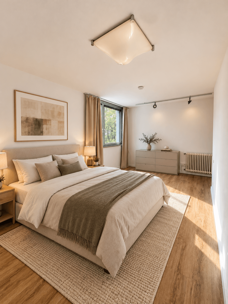Schlafzimmer KI-Visualisierung Wohnung Stuttgart