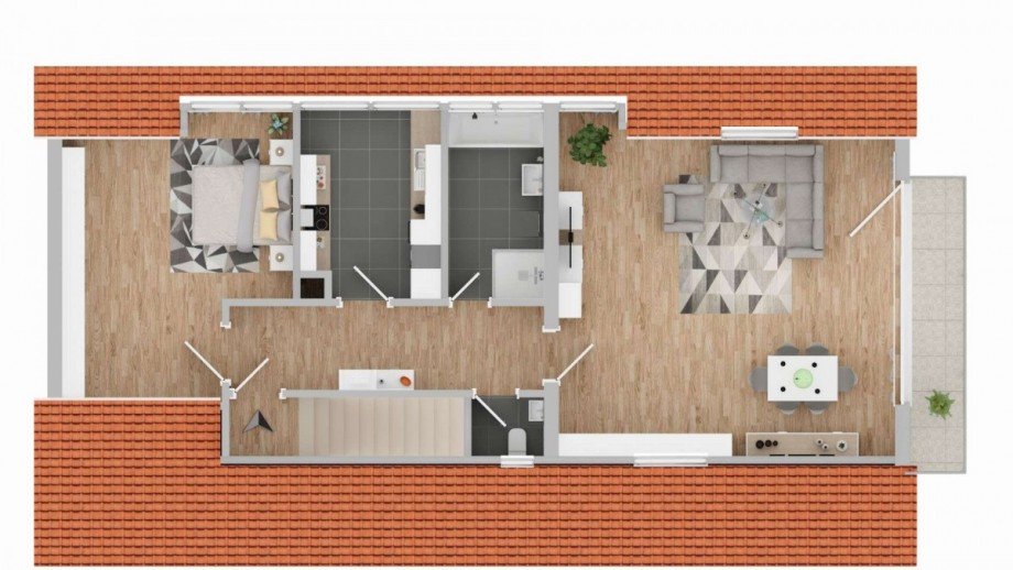 Grundriss Dachgeschosswohnung Stuttgart
