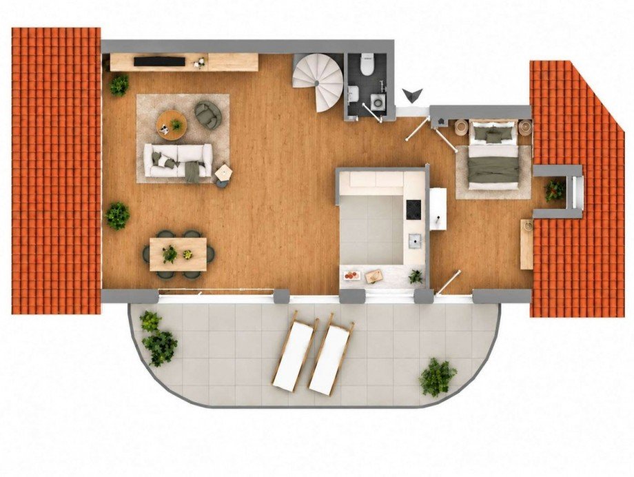 Grundriss EG Maisonettewohnung Stuttgart