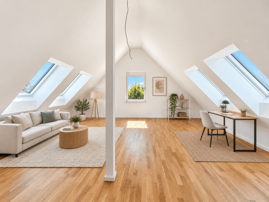 Dachgeschoss KI Visualisierung Maisonettewohnung Leinfelden-Echterdingen