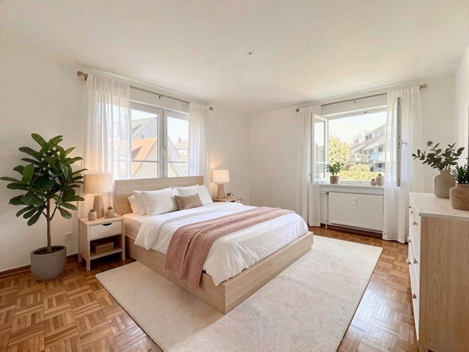 Schlafzimmer 1 (KI-Generiert) Etagenwohnung Stuttgart