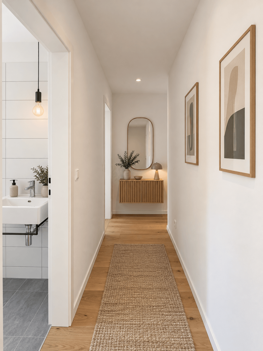 Flur (KI generierte Einrichtung) Etagenwohnung Stuttgart