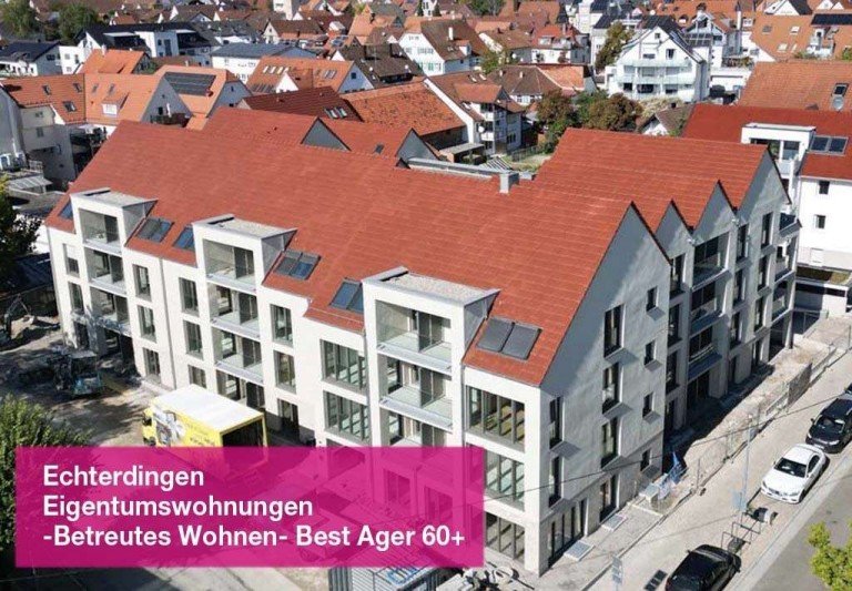 Luftbild_Gartenstra�e_3 Leinfelden-Echterdingen Etagenwohnung Neubau Eigentumswohnungen - Betreutes Wohnen f�r Best-Ager