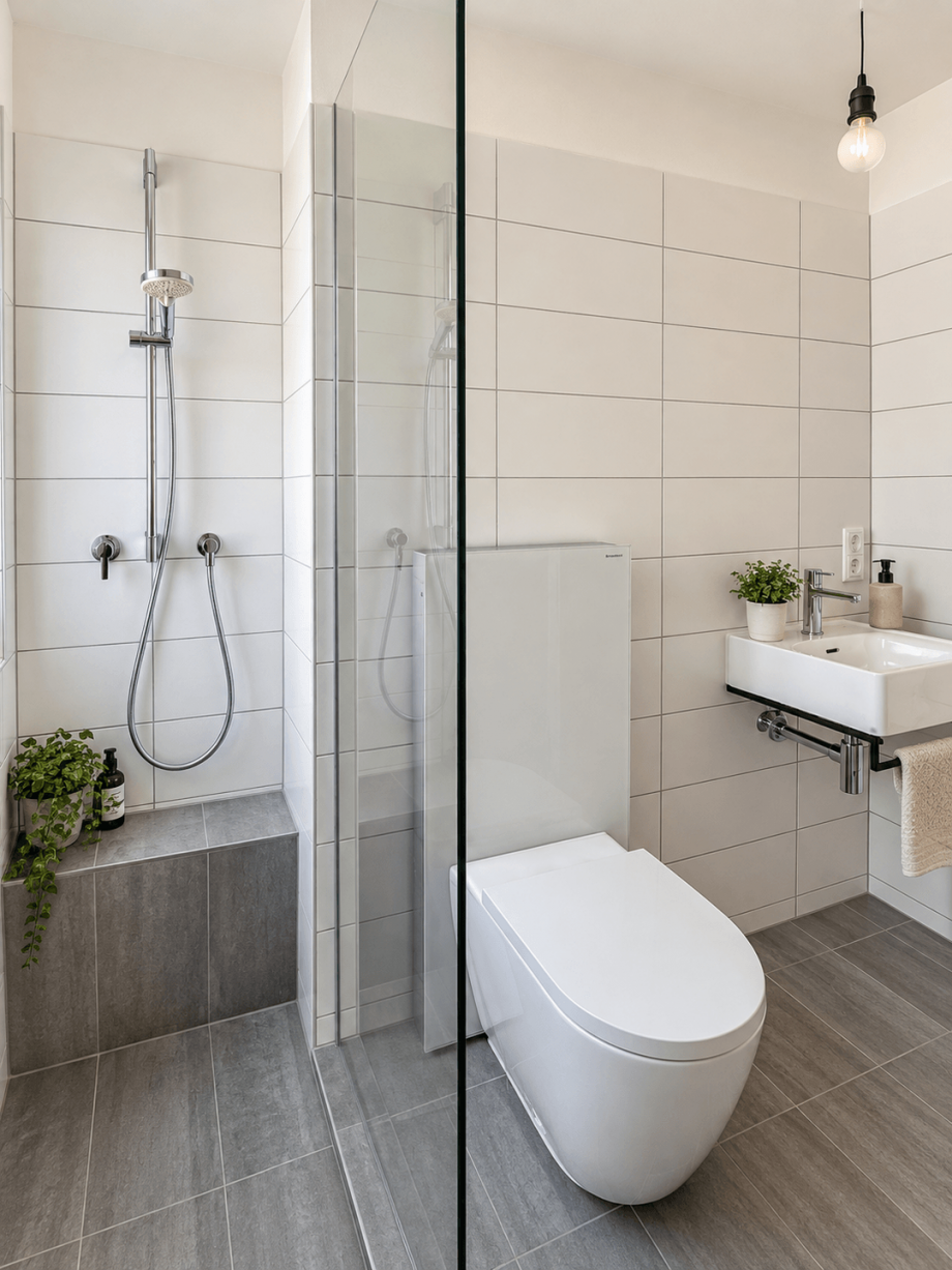 Badezimmer (KI generierte Deko) Etagenwohnung Stuttgart