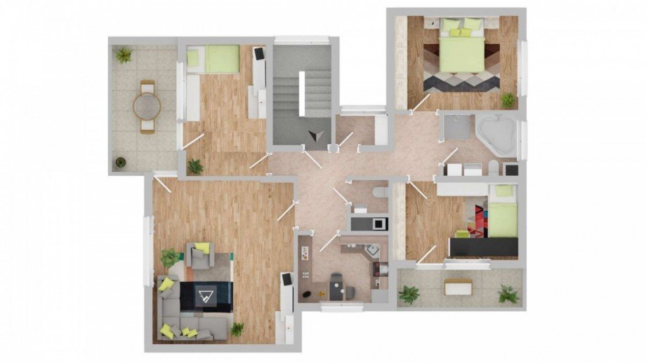 Grundriss als 4-ZW Wohnung Stuttgart