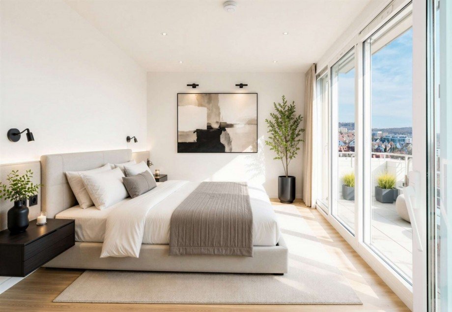Schlafzimmer (KI-M�blierung) Maisonettewohnung Sindelfingen