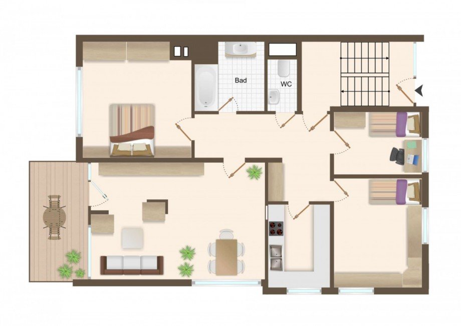 Grundriss Erdgeschosswohnung Stuttgart