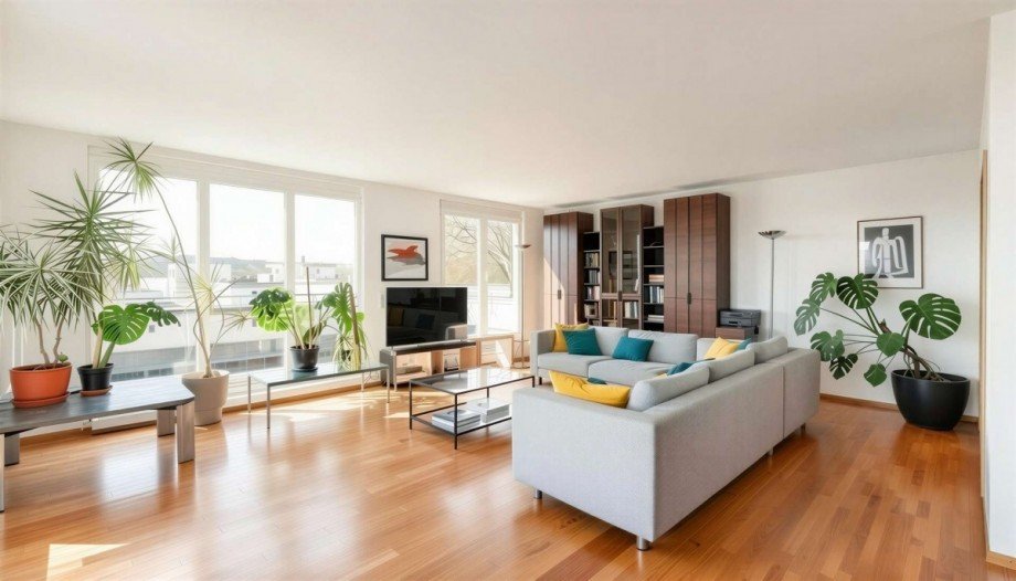 Wohnzimmer - (KI generiert) Mehrfamilienhaus Stuttgart