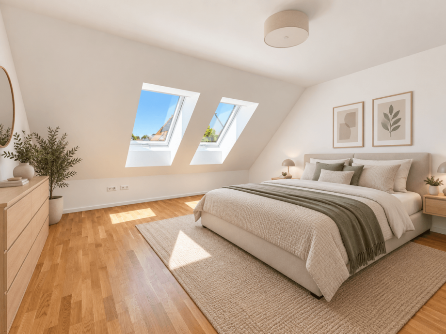 Schlafzimmer KI Visualisierung Maisonettewohnung Leinfelden-Echterdingen