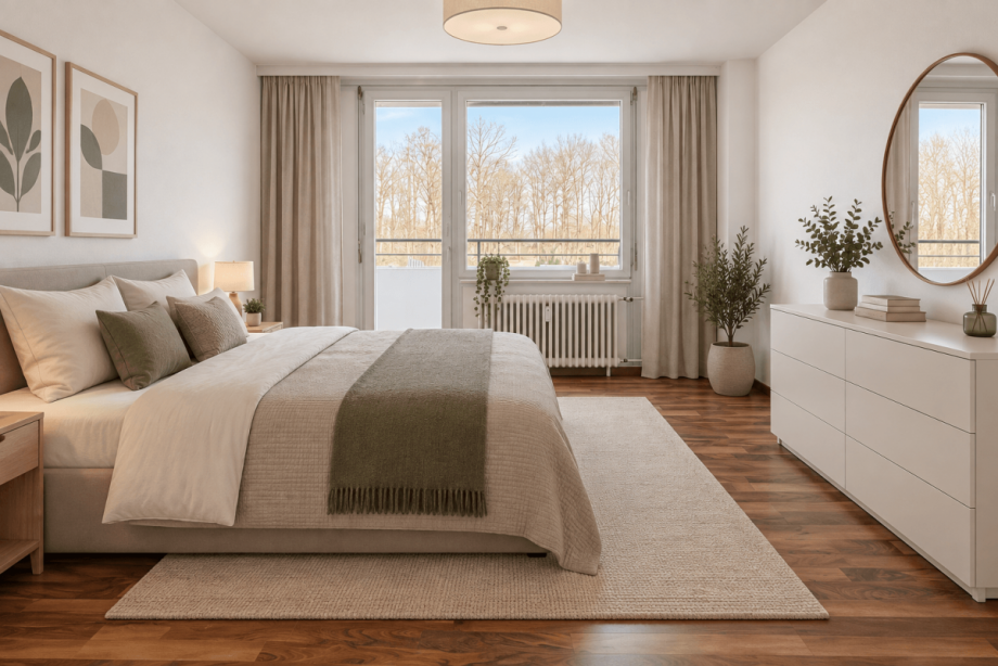 Schlafzimmer (KI-Visualisierung) Wohnung Stuttgart