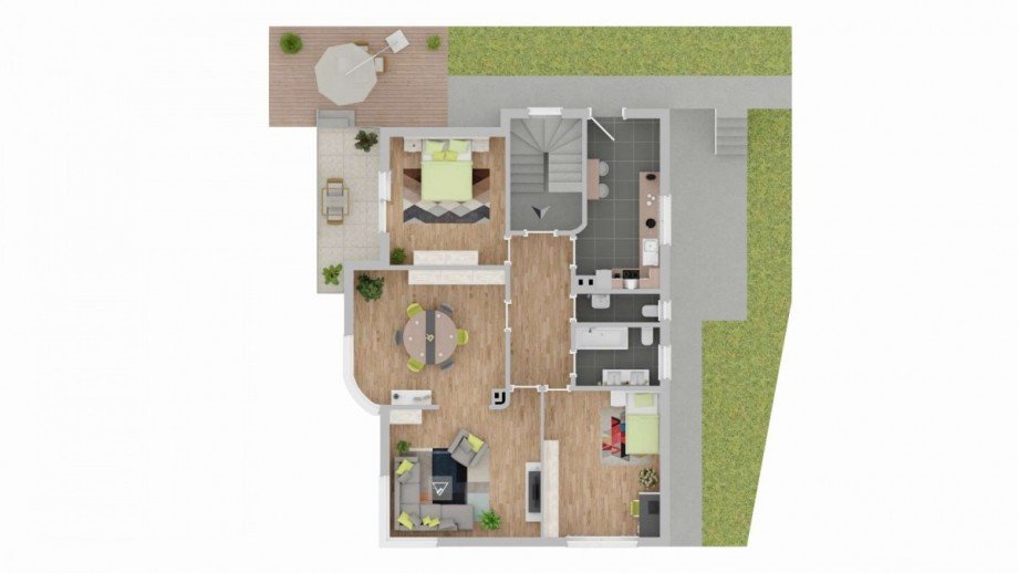 Grundriss 1.OG Mehrfamilienhaus Stuttgart