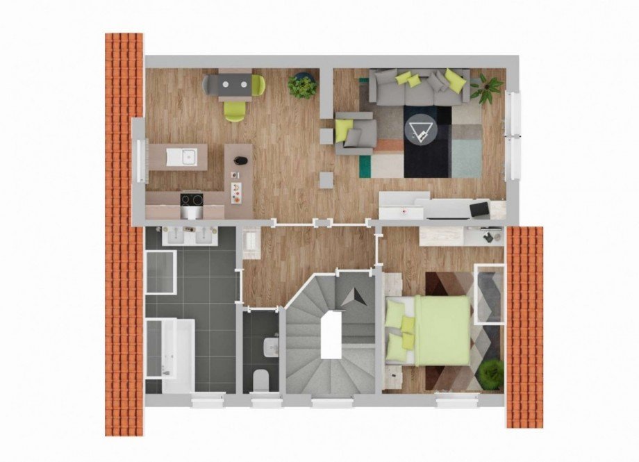 Grundriss 2. OG Mehrfamilienhaus Stuttgart