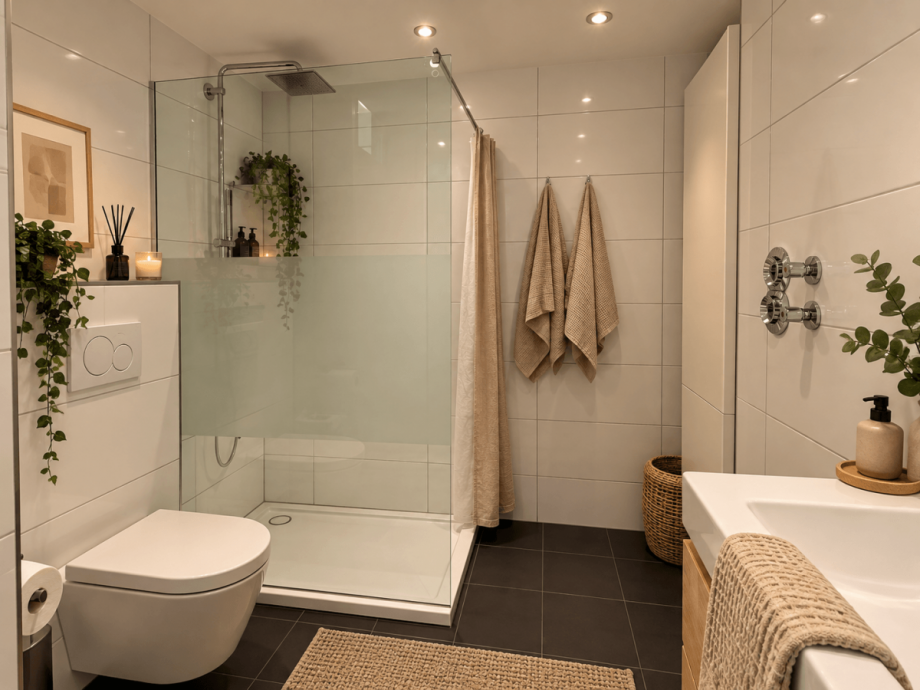 Badezimmer mit KI generiertem Einrichtungsbeispiel Wohnung Stuttgart