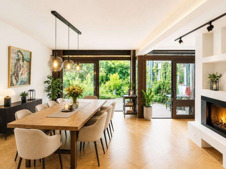 Esszimmer KI-Visualisierung Einfamilienhaus Stuttgart