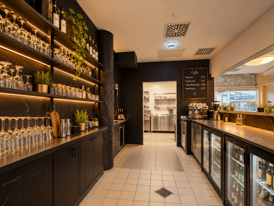 Thekenbereich (mit KI bearbeitet) Gastronomie Stuttgart