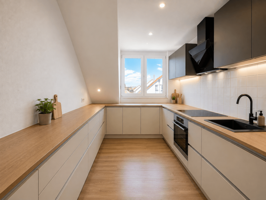 K�che (mit KI bearbeitet und m�bliert) Wohnung Stuttgart
