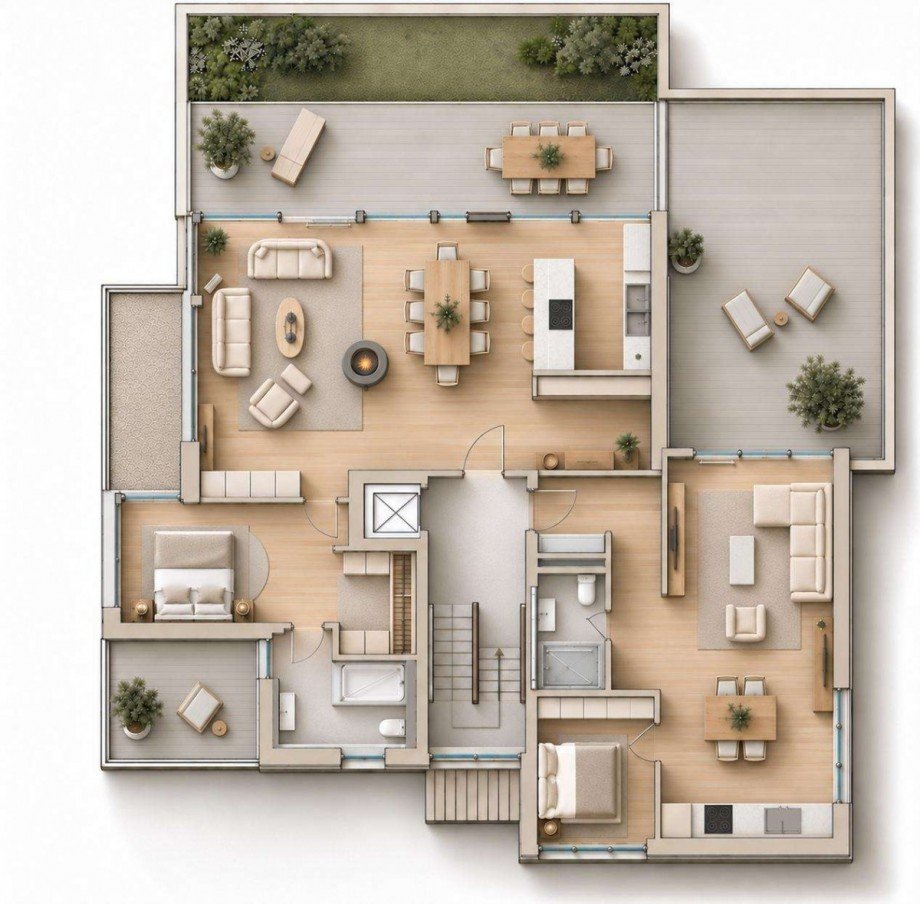 Grundriss 2 Einheiten Penthousewohnung Stuttgart