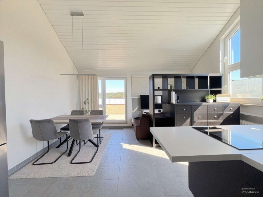 Wohnzimmer mit K�che - (KI generiert) Etagenwohnung Wernau (Neckar)