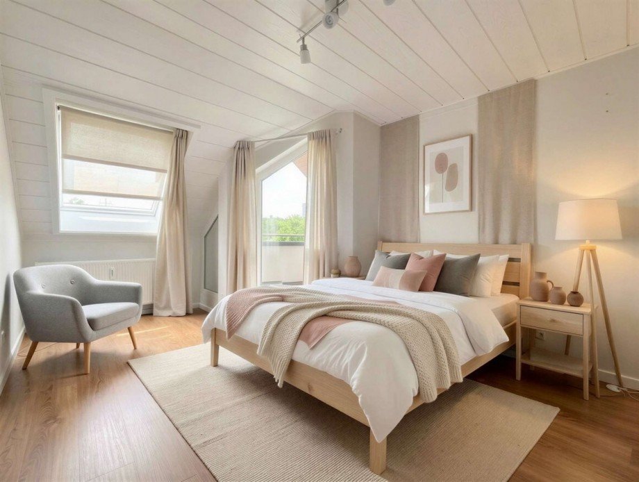 Schlafzimmer 2 (KI-Generiert) Dachgeschosswohnung Stuttgart
