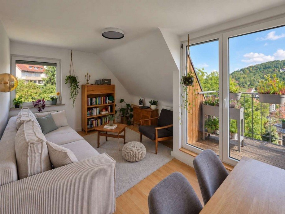 Wohnzimmer Dachgeschosswohnung Stuttgart
