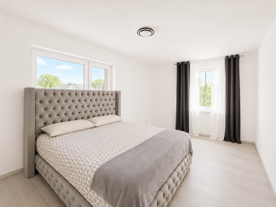 Schlafzimmer Beispielwohnung Mehrfamilienhaus Stuttgart