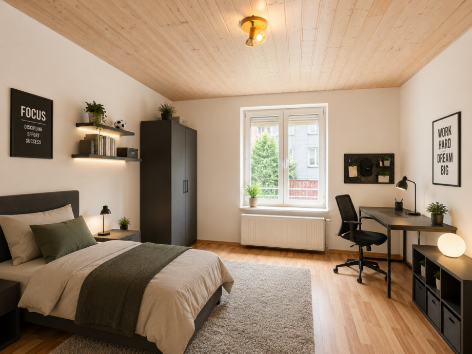 Jugendzimmer (mit KI bearbeitet und m�bliert) Doppelhaush�lfte Ostfildern